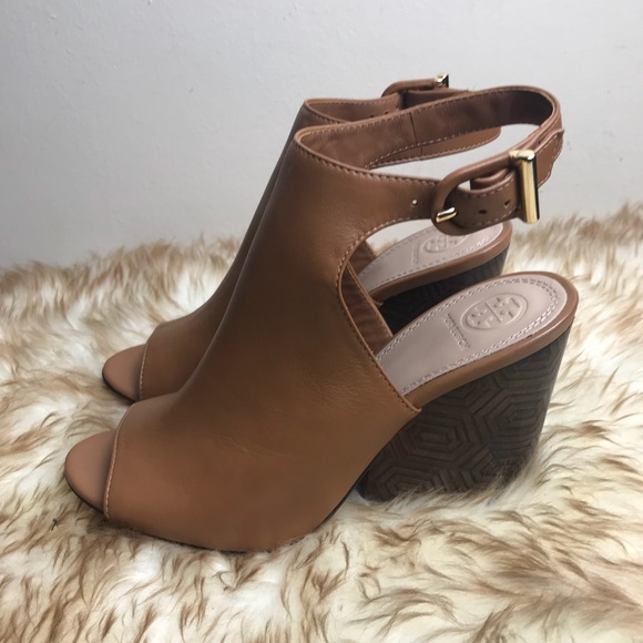 Tory Burch Shoes - Tory Burch Grove Open Toe Booties Block Heel